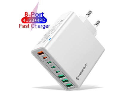 82605 techsuit chpd224 sietova nabijacka 4 usb 4 usb c rychlonabijanie 65w biela