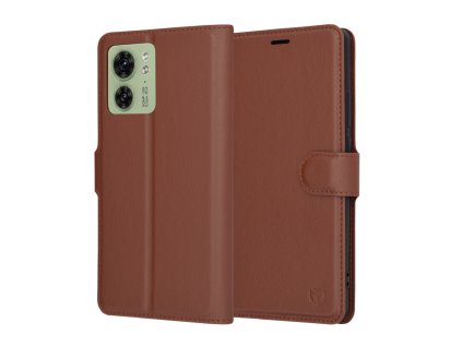 85515 6 techsuit leather folio kozene knizkove puzdro na motorola edge 40 edge 2023 hnede