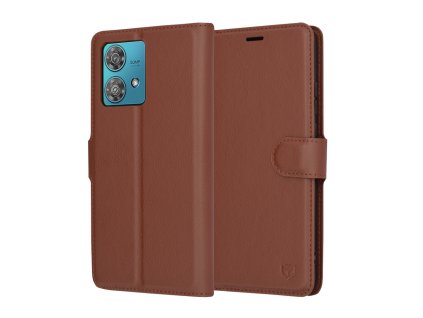 85500 6 techsuit leather folio kozene knizkove puzdro na motorola edge 40 neo hnede