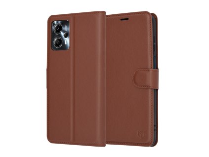 85512 6 techsuit leather folio kozene knizkove puzdro na motorola moto g13 g23 hnede