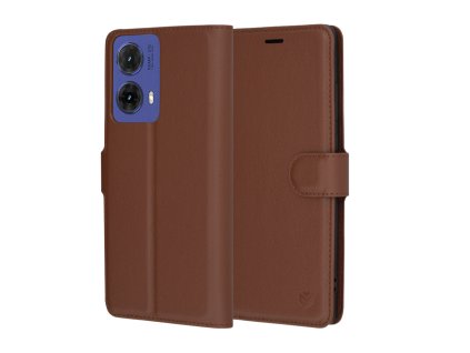 85698 6 techsuit leather folio kozene knizkove puzdro na motorola moto g85 hnede