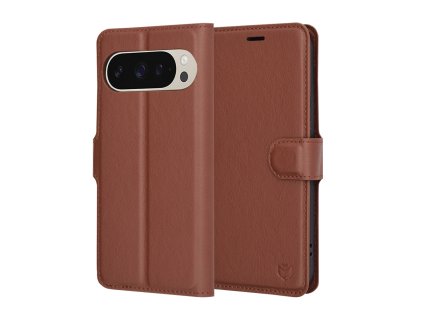 79338 6 techsuit leather folio puzdro pre google pixel 9 pro 9 hnede