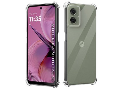 84987 techsuit odolne priehladne silikonove puzdro na motorola moto g55 priehladne