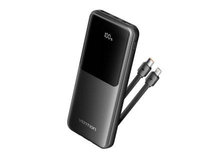 82305 vention fhob0 powerbanka usb c 2 usb microusb kable usb c a lightning 22 5w 10000mah cierna