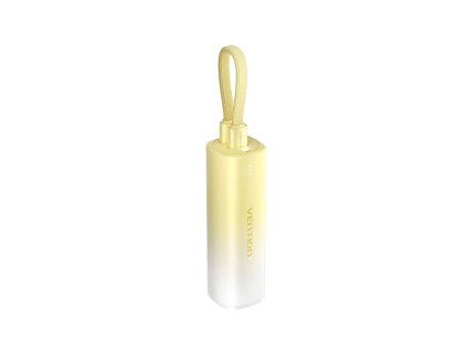 82272 vention fhwy0 powerbanka usb c lightning dizajn s putkom led indikator kabel 20w 5000mah zlta
