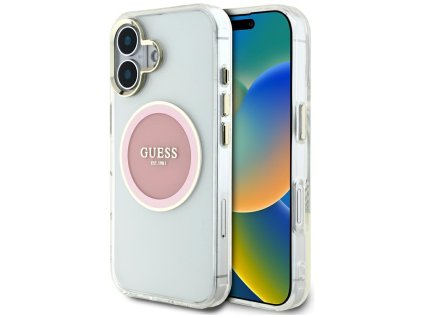 88065 guess iml metal colored circle magsafe kryt s magsafe pre iphone 16 ruzovy