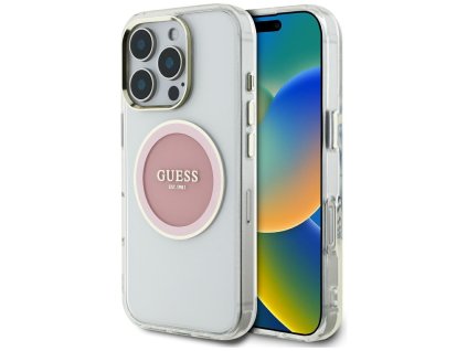 88083 guess iml metal colored circle magsafe kryt s magsafe pre iphone 16 pro max ruzovy