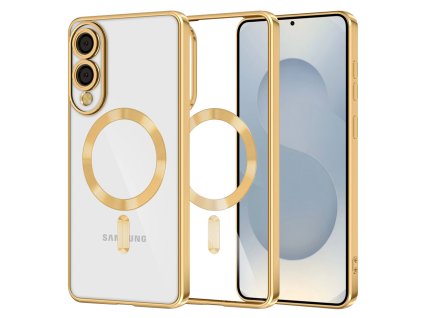 88365 techsuit luxury crystal magsafe kryt pre samsung galaxy s25 edge zlaty