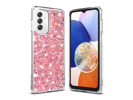 88185 techsuit sparkly glitter kryt pre samsung galaxy a14 4g a14 5g ruzovy