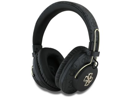 89691 guess bezdrotove sluchadla 4g metal logo bluetooth 5 3 enc usb c eko koza on ear 300 mah cierne