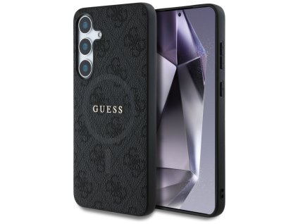 89127 guess 4g ring classic logo magsafe ochranny kryt s kruzkom pre samsung galaxy s25 plus cierny