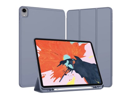 88860 techsuit flex trifold skladacie puzdro s drziakom na stylus pre ipad pro 12 9 2018 2020 2021 2022 fialove