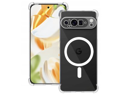 89538 2 techsuit shockproof clear silicone magsafe priehladne silikonove ochranne puzdro pre google pixel 9 pro priehladne