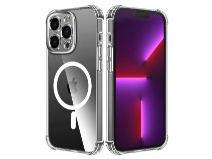 89466 techsuit shockproof clear silicone magsafe priehladne silikonove ochranne puzdro pre iphone 13 pro priehladne