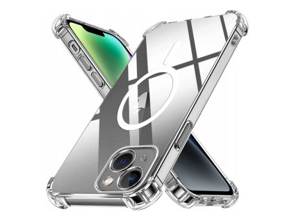 89472 techsuit shockproof clear silicone magsafe priehladne silikonove ochranne puzdro pre iphone 14 priehladne