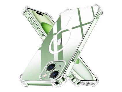 89487 techsuit shockproof clear silicone magsafe priehladne silikonove ochranne puzdro pre iphone 15 plus priehladne