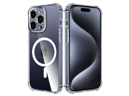 89484 techsuit shockproof clear silicone magsafe priehladne silikonove ochranne puzdro pre iphone 15 pro priehladne