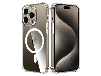 89490 techsuit shockproof clear silicone magsafe priehladne silikonove ochranne puzdro pre iphone 15 pro max priehladne