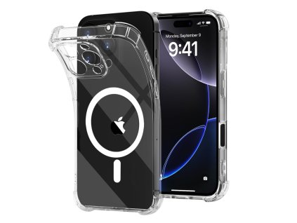 89502 techsuit shockproof clear silicone magsafe priehladne silikonove ochranne puzdro pre iphone 16 pro max priehladne