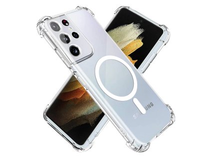 89583 2 techsuit shockproof clear silicone magsafe priehladne silikonove ochranne puzdro pre samsung galaxy s21 ultra 5g priehladne