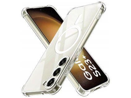 89601 techsuit shockproof clear silicone magsafe priehladne silikonove ochranne puzdro pre samsung galaxy s23 plus priehladne