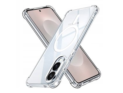89658 techsuit shockproof clear silicone magsafe priehladne silikonove ochranne puzdro pre samsung galaxy s25 edge priehladne