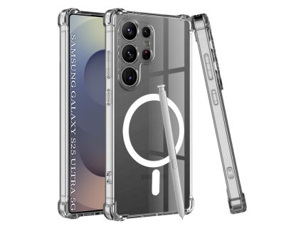 89628 techsuit shockproof clear silicone magsafe priehladne silikonove ochranne puzdro pre samsung galaxy s25 ultra priehladne