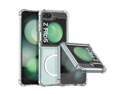 89526 2 techsuit shockproof clear silicone magsafe priehladne silikonove ochranne puzdro pre samsung galaxy z flip5 priehladne