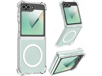 89541 2 techsuit shockproof clear silicone magsafe priehladne silikonove ochranne puzdro pre samsung galaxy z flip6 priehladne