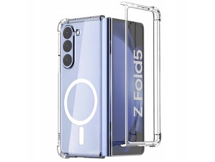 89529 techsuit shockproof clear silicone magsafe priehladne silikonove ochranne puzdro pre samsung galaxy z fold5 priehladne