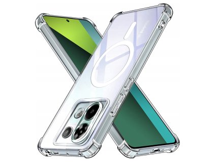 89661 techsuit shockproof clear silicone magsafe priehladne silikonove ochranne puzdro pre xiaomi redmi note 13 pro 5g poco x6 priehladne