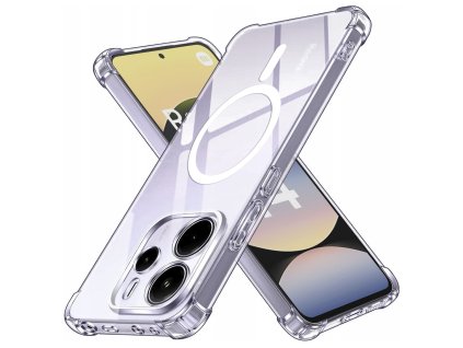 89679 techsuit shockproof clear silicone magsafe priehladne silikonove ochranne puzdro pre xiaomi redmi note 14 4g standard priehladne