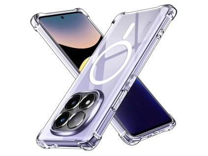 89670 techsuit shockproof clear silicone magsafe priehladne silikonove ochranne puzdro pre xiaomi redmi note 14 pro 5g priehladne
