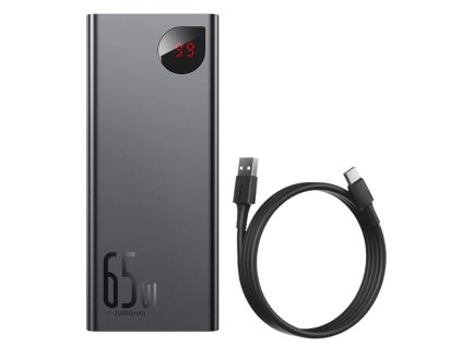 89754 baseus adaman powerbanka 2 usb usb c micro usb 65 w 20000 mah kabel usb c cierna