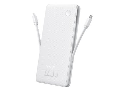 89769 baseus airpow air lite powerbanka usb usb c dvojity kabel usb c a lightning 22 5 w 10000 mah biela