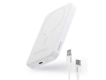 89811 baseus mini powerbanka usb c magsafe nabijanie 20 w 5000 mah kabel usb c 30 cm biela