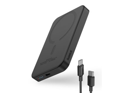 89808 baseus mini powerbanka usb c magsafe nabijanie 20 w 5000 mah kabel usb c 30 cm cierna
