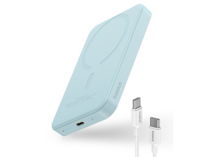 89814 baseus mini powerbanka usb c magsafe nabijanie 20 w 5000 mah kabel usb c 30 cm modra