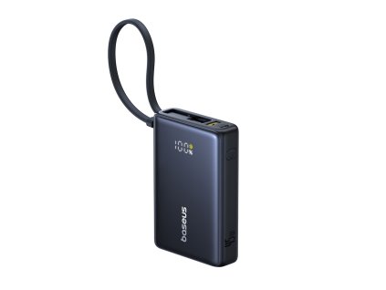 89895 baseus picogo powerbanka usb c usb rychlonabijanie 45 w 10000 mah integrovany kabel usb c cierna