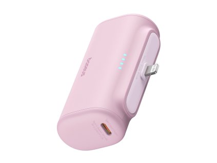 89874 baseus powerbanka kompaktna lightning 20 w 5000 mah kabel usb c ruzova