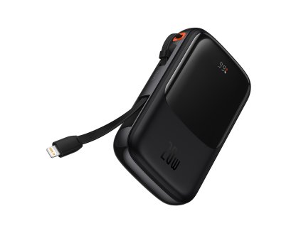 89823 baseus qpow pro powerbanka lightning usb c usb 20 w 10000 mah kabel usb c lightning 3a cierna