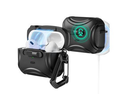 89742 esr cyber magnetic lock halolock ochranne puzdro na sluchadla apple airpods pro 1 2 cierne