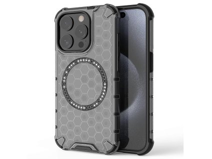 90192 techsuit honeycomb shield magsafe ochranny obal na iphone 15 pro cierny