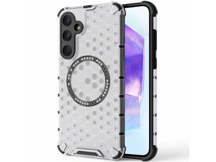 90111 techsuit honeycomb shield magsafe ochranny obal na samsung galaxy a55 5g biely