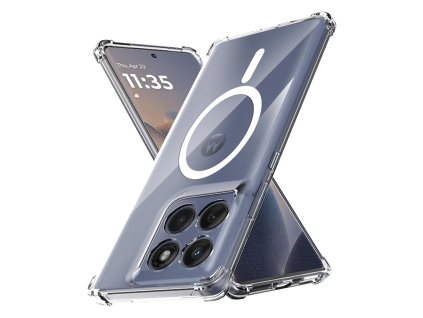 90228 2 techsuit shockproof clear silicone magsafe silikonovy ochranny obal na motorola edge 60 edge 60 fusion priehladny