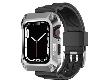 90246 predvadzane lito box metal ruggedarmor puzdro remienok ls002 apple watch 4 5 6 se se 2 44mm strieborny