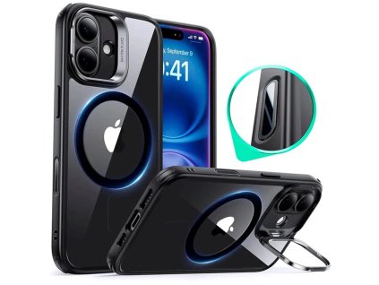 90483 esr classic hybrid halolock puzdro so stojanom pre iphone 16 priehladne cierne