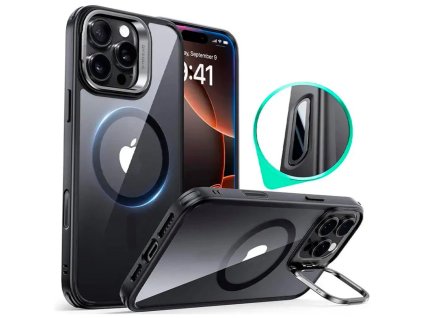 90501 esr classic hybrid halolock puzdro so stojanom pre iphone 16 pro max priehladne cierne
