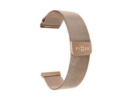 146260 fixed mesh strap 20 mm kovovy remienok pre samsung galaxy watch 4 watch 5 active 2 a huawei watch gt 3 42 mm gt 3 pro 43 mm ruzovo zlaty