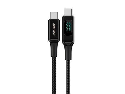 91197 acefast datovy kabel type c na type c 100 w 5 a rychle nabijanie led displej 2 m cierny